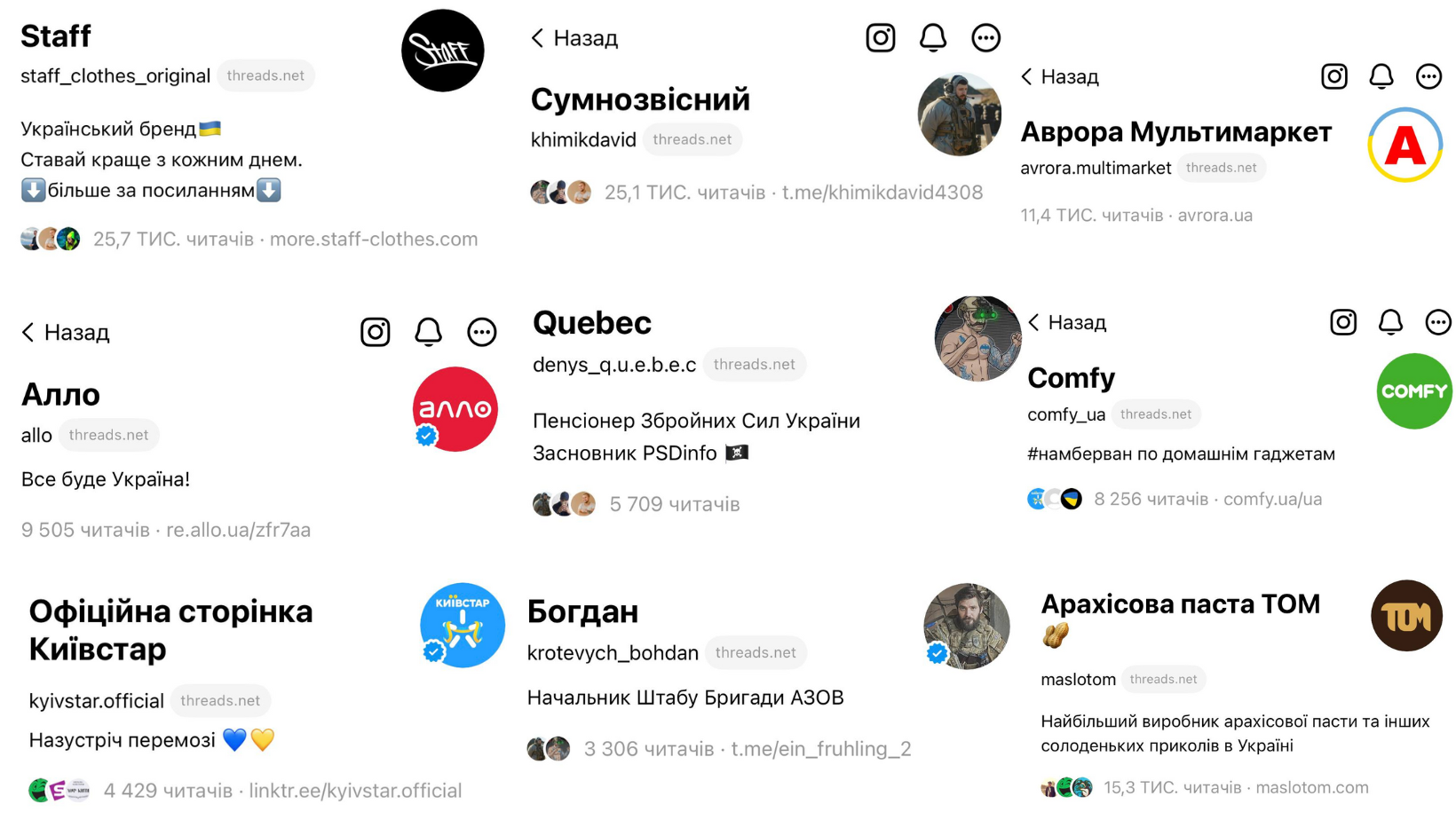 Українці в Threads