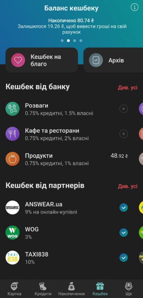 Програма лояльності monobank