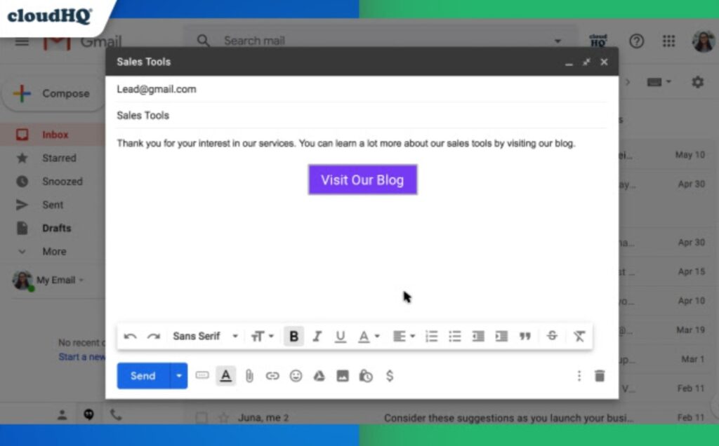 Розширення Gmail Button