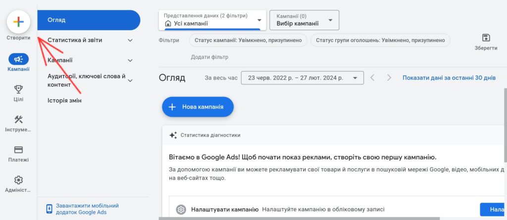 Реклама Google Ads: початок